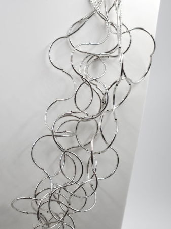 Colier scurt statement din multe siruri, cu bucle in cascada, argintiu [2]