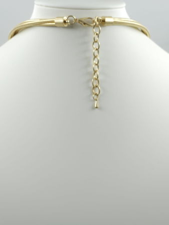 Colier semirigid cu bila metalica aurie antichizata [3]