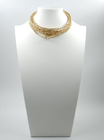 BIJUTERII - Colier semirigid si elastic cu elemente mici aurii - design minimalist de efect