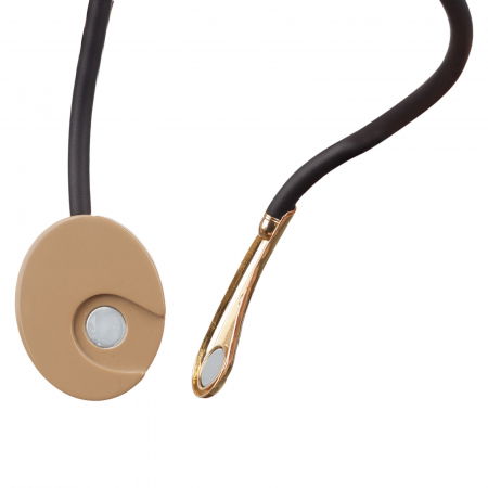 Colier silicon negru cu element auriu si pandativ bej [1]