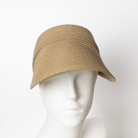Pălarii - Cozoroc flexibil de paie impletite si reglabil la spate, bej inchis