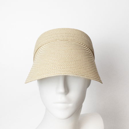 Pălarii - Cozoroc flexibil de paie impletite si reglabil la spate, bej