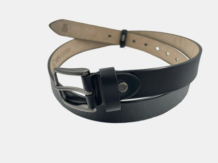 Curea dama din piele naturala neagra, cu catarama metalica [1]