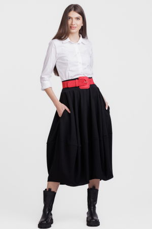 Curea elastica cu piele intoarsa ecologica rosie si catarama dreptunghiulara cu colturi rotunjite [1]