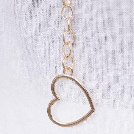 Curea flexibila metalica cu inimi, cu lant de prelungire, aurie [1]