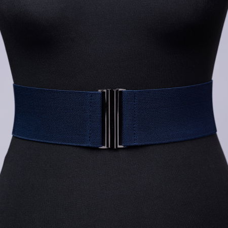 Curele & Centuri - Curea lata bleumarin din material elastic- 6 cm