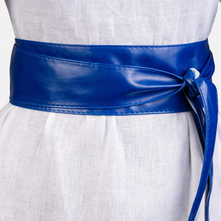 ACCESORII DAMĂ - Curea lata petrecuta albastru din piele ecologica
