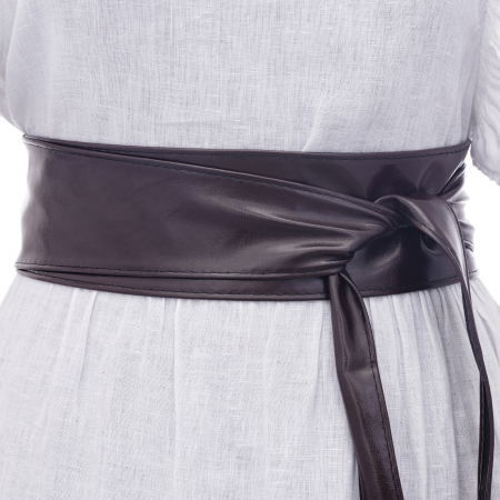 Curele & Centuri - Curea lata petrecuta maron inchis din piele ecologica