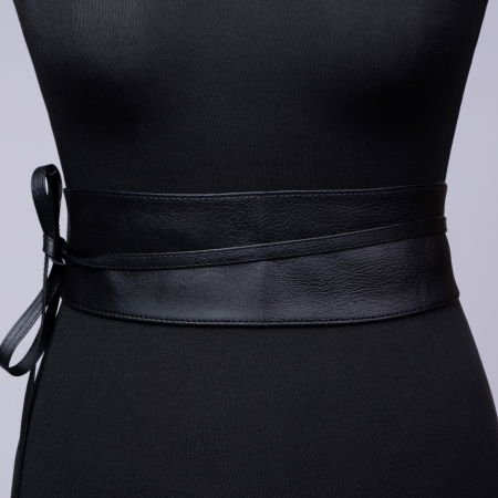 Curele & Centuri - Curea lata petrecuta neagra din piele ecologica