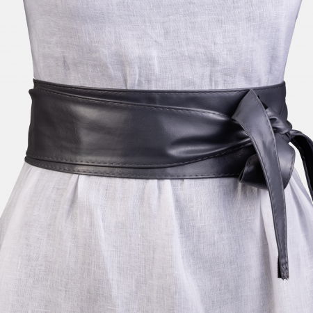 Curele & Centuri - Curea lata petrecuta gri din piele ecologica