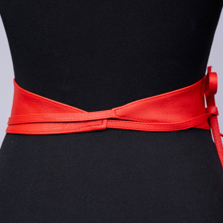 Curea lata petrecuta rosu din piele ecologica [1]