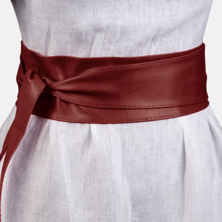 Curele & Centuri - Curea lata petrecuta rosu inchis din piele ecologica