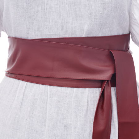 Curele & Centuri - Curea lata petrecuta bordo din piele naturala