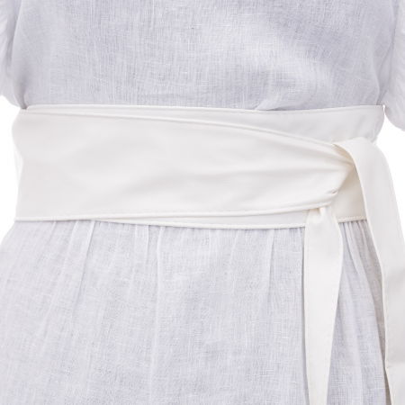 Curele & Centuri - Curea lata petrecuta alba din piele ecologica