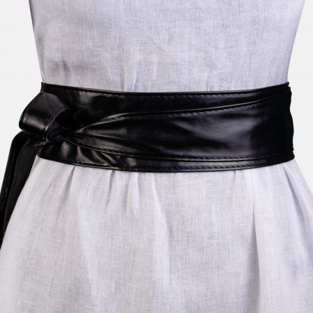 Curele & Centuri - Curea lata petrecuta neagra din piele naturala