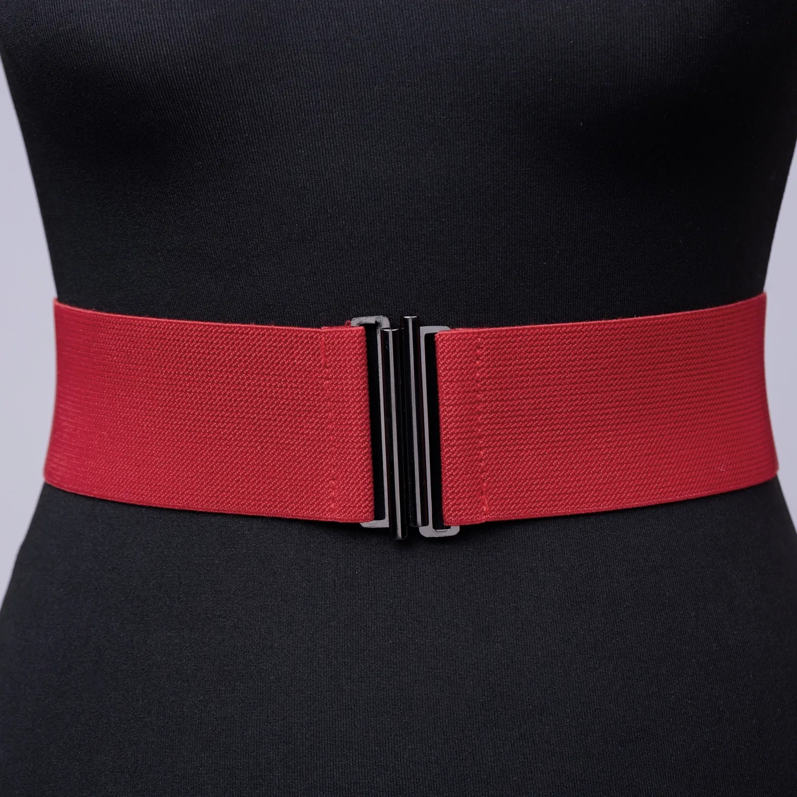 Curele & Centuri - Curea lata bordo din material elastic - 6 cm