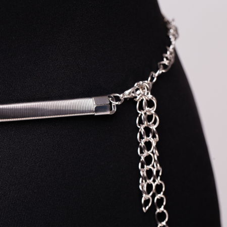 Curea metalica argintie [1]