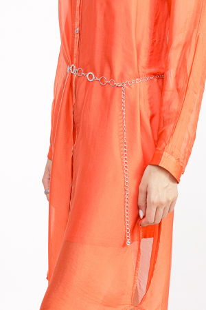 Curea metalica argintie cu cercuri si strasuri albe, flexibila cu lant de prelungire [2]