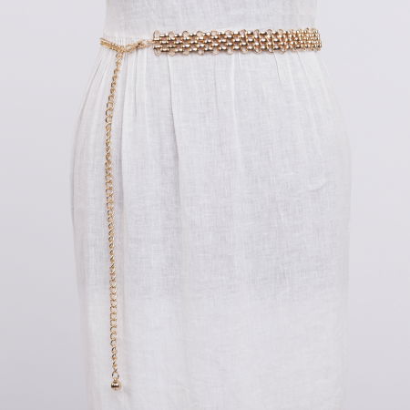 Curea metalica aurie 2.5 cm,  impletitura flexibila [1]