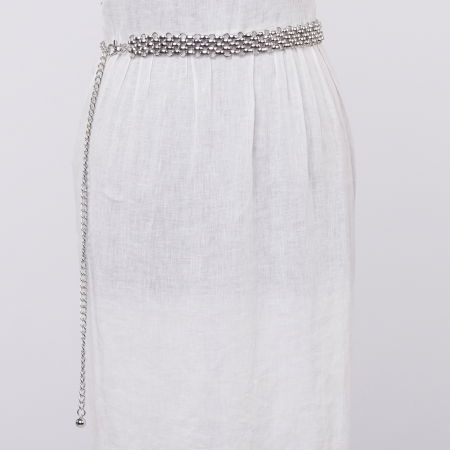 Curea metalica argintie 2.5 cm,  impletitura flexibila [1]