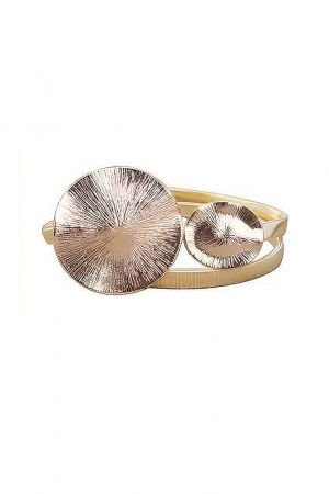 Curele & Centuri - Curea extensibila metalica aurie cu catarama cercuri