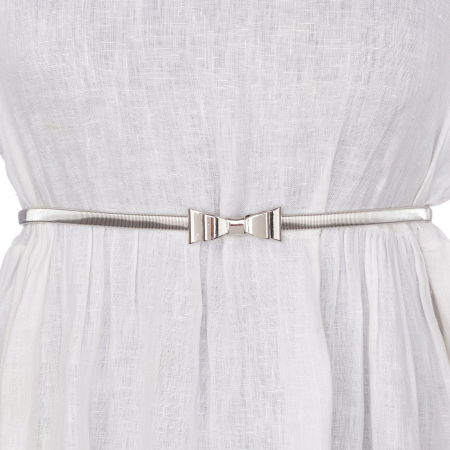 Curele & Centuri - Curea metalica argintie cu fundita