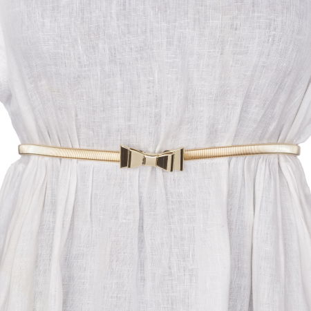 Curele & Centuri - Curea metalica aurie cu fundita