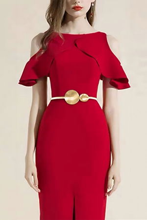 Curea extensibila metalica aurie cu catarama cercuri [1]