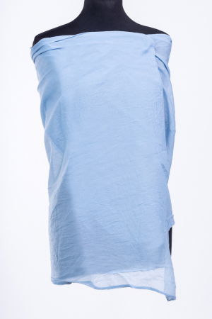 Eșarfe din Mătase - Esarfa albastru jeans, dreptunghiulara si colturi alungite, din bumbac si matase