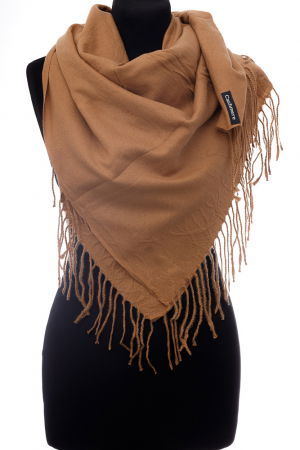 Eșarfe tip Cashmere - Esarfa camel patrata din material gros tip cashmere