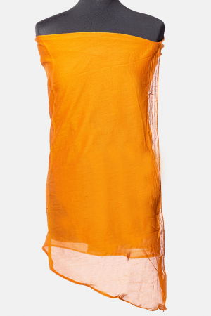 Eșarfe din Mătase - Esarfa caramizie, dreptunghiulara, in colturi alungite, din bumbac si matase