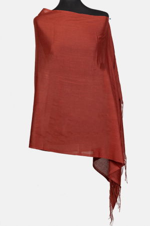 Eșarfe tip Cashmere - Esarfa caramiziu roscat din cashmere subtire dreptunghiulara