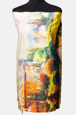 Esarfa cashmere cu doua fete cu imprimeu dupa pictura moderna cu cap de femeie [1]