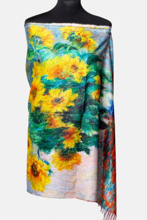 ACCESORII DAMĂ - Esarfa vascoza cu imprimeu dupa '' Floarea Soarelui " de Van Gogh