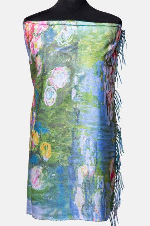 Esarfa cashmere cu doua fete imprimata cu imeprimeu dupa '' Migdal Inflorind" de Van Gogh [1]