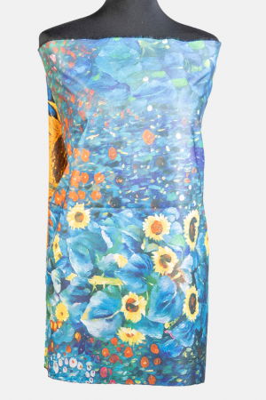 Esarfa cashmere cu doua fete imprimata cu o stilizare dupa " Floarea Soarelui" de Van Gogh [1]