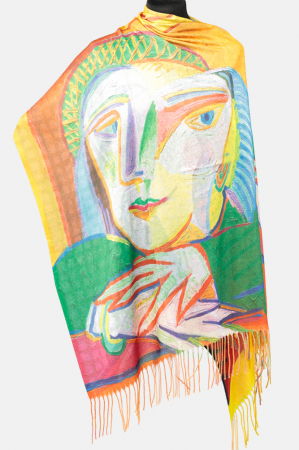 Esarfa cashmere cu doua fete imprimata cu reproducere suprarealista dupa Picasso [1]
