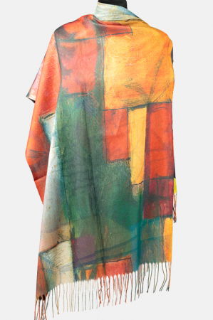 Esarfa cashmere cu doua fete imprimata cu reproducerea "Two girls reading" a lui Picasso [1]