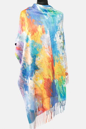 Esarfa cashmere cu doua fete imprimata cu reproducere dupa " Femeie cu carte" lui Picasso [1]