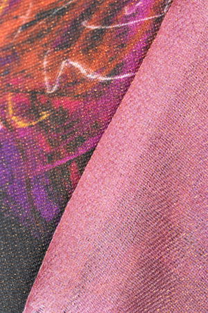 Esarfa cashmere cu fir din lurex, flori stilizate pe fond negru [1]