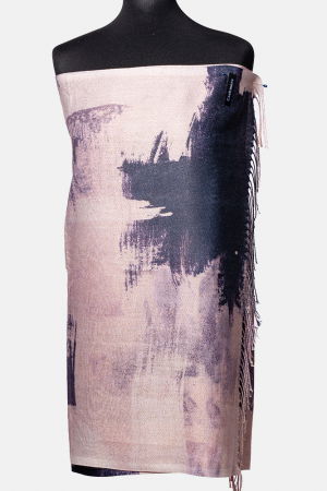 Eșarfe tip Cashmere - Esarfa cashmere cu fir din lurex, nuante de mov si gri Brush