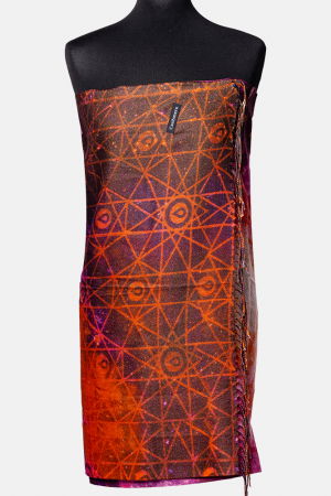 Eșarfe tip Cashmere - Esarfa cashmere cu fir din lurex, nuante de corai Galaxy