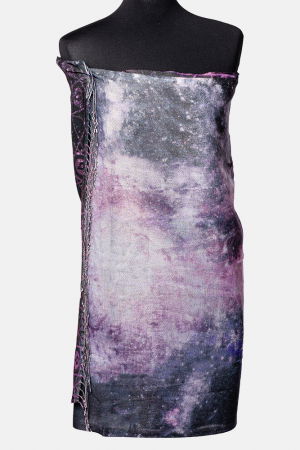 Eșarfe tip Cashmere - Esarfa cashmere cu fir din lurex, nuante de mov Galaxy