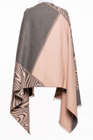 Esarfa cashmere animal print, gri si roz prafuit [1]