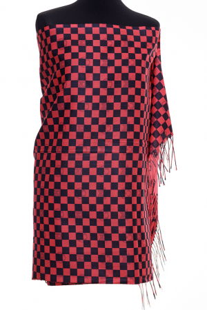 Esarfa casmir dubla fata cu model gen Louis Vuitton, rosu [1]