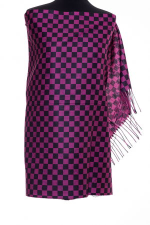 Esarfa casmir dubla fata cu model gen Louis Vuitton, mov zmeura [1]