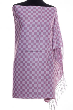 Esarfa casmir dubla fata cu model gen Louis Vuitton, roz prafuit [1]