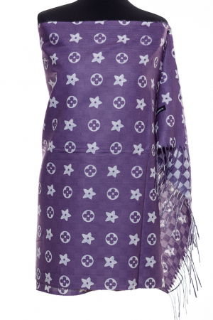 ACCESORII DAMĂ - Esarfa casmir dubla fata cu model gen Louis Vuitton, mov