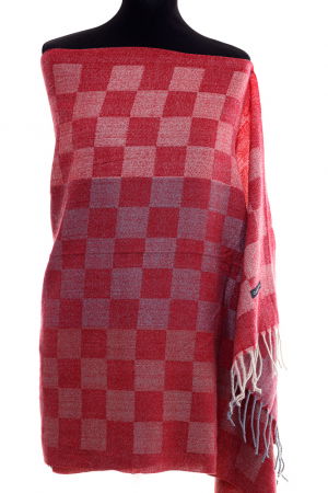 Eșarfe tip Cashmere - Esarfa casmir unisex cu imprimeu geometric pe fond bordo