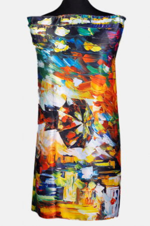 Eșarfe din Mătase - Esarfa cu doua fete, din matase, cu imeprimeu cu fata cu umberela